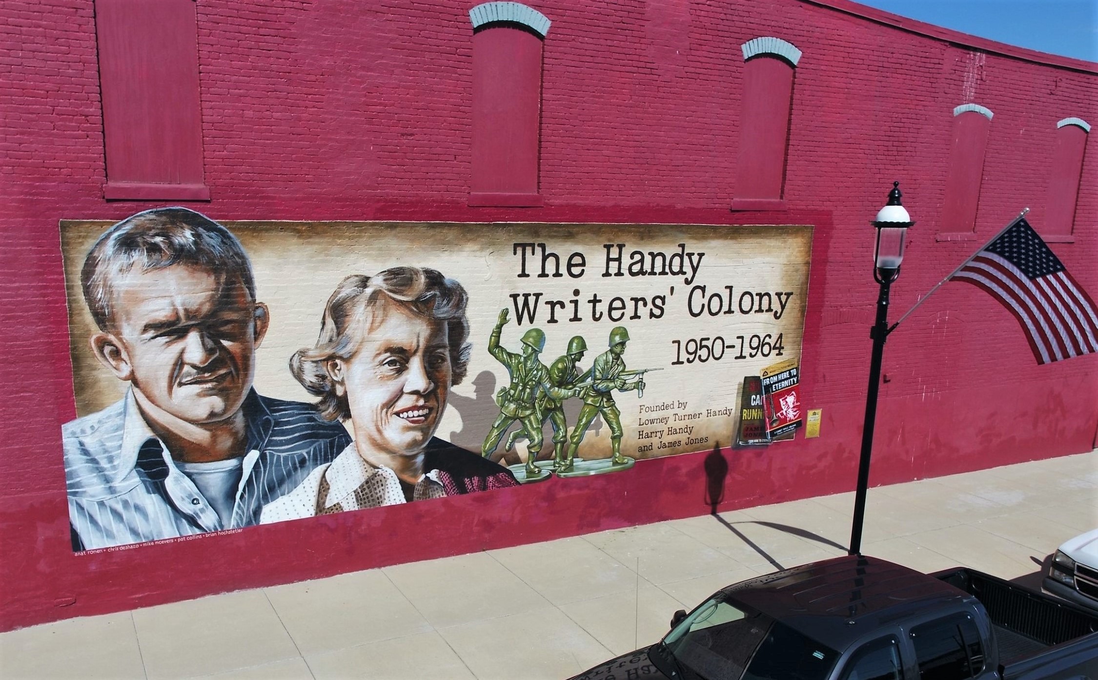 Photograph of Handy Writers' Colony mural, Marshall, Illinois.