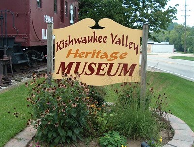 Photograph of Kishwaukee Valley Heritage Museum sign, Genoa, Illinois.