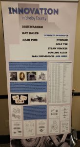 Photograph of “Innovation” section of Lake Shelbyville Visitors Center’s companion exhibition.
