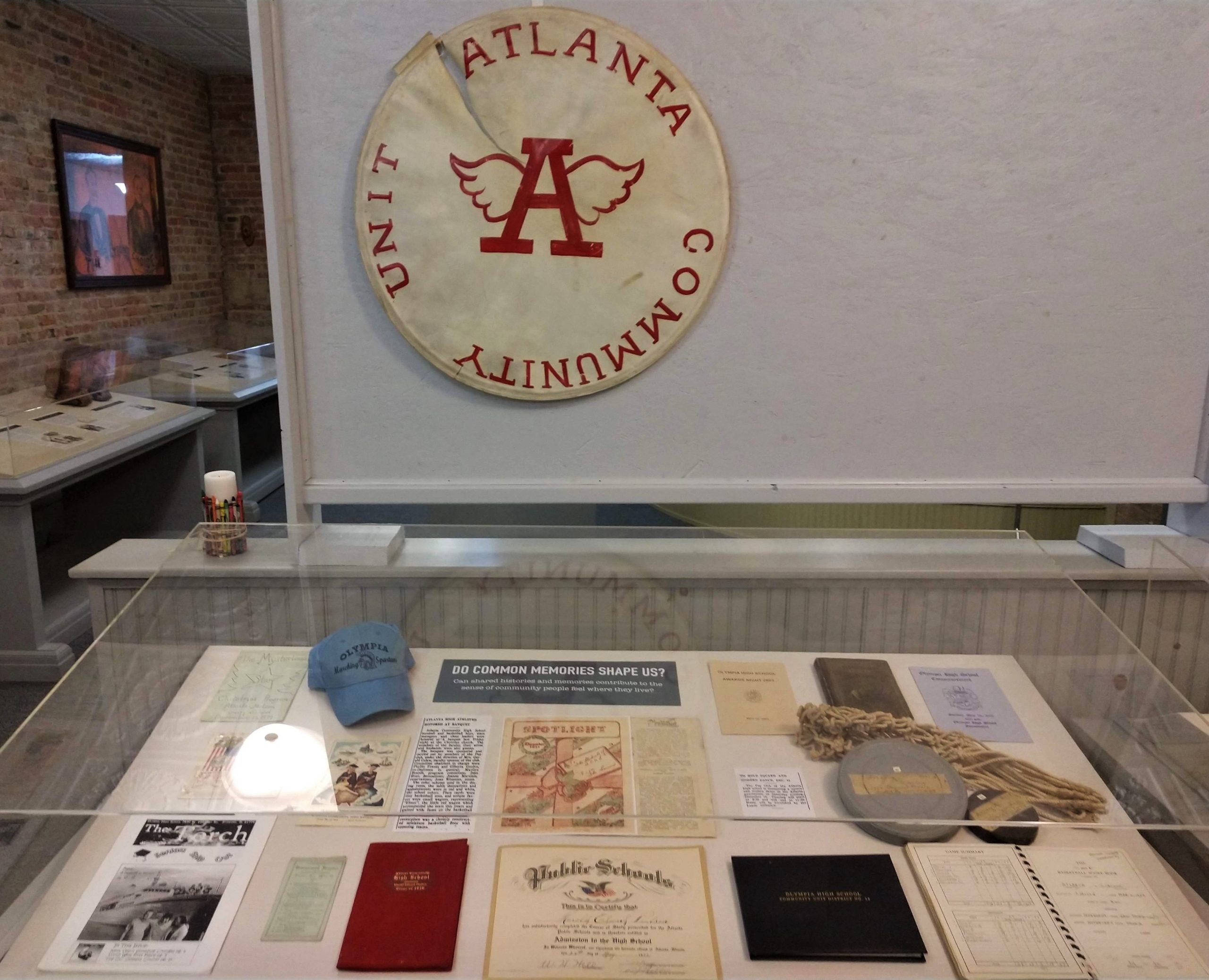 Photograph of a segment of Atlanta Museum's companion exhibition, "Classrooms & Community".