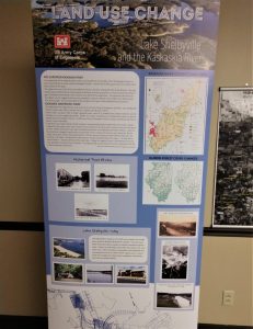 Photograph of the "Land Use Change" segment of Lake Shelbyville's companion exhibition.