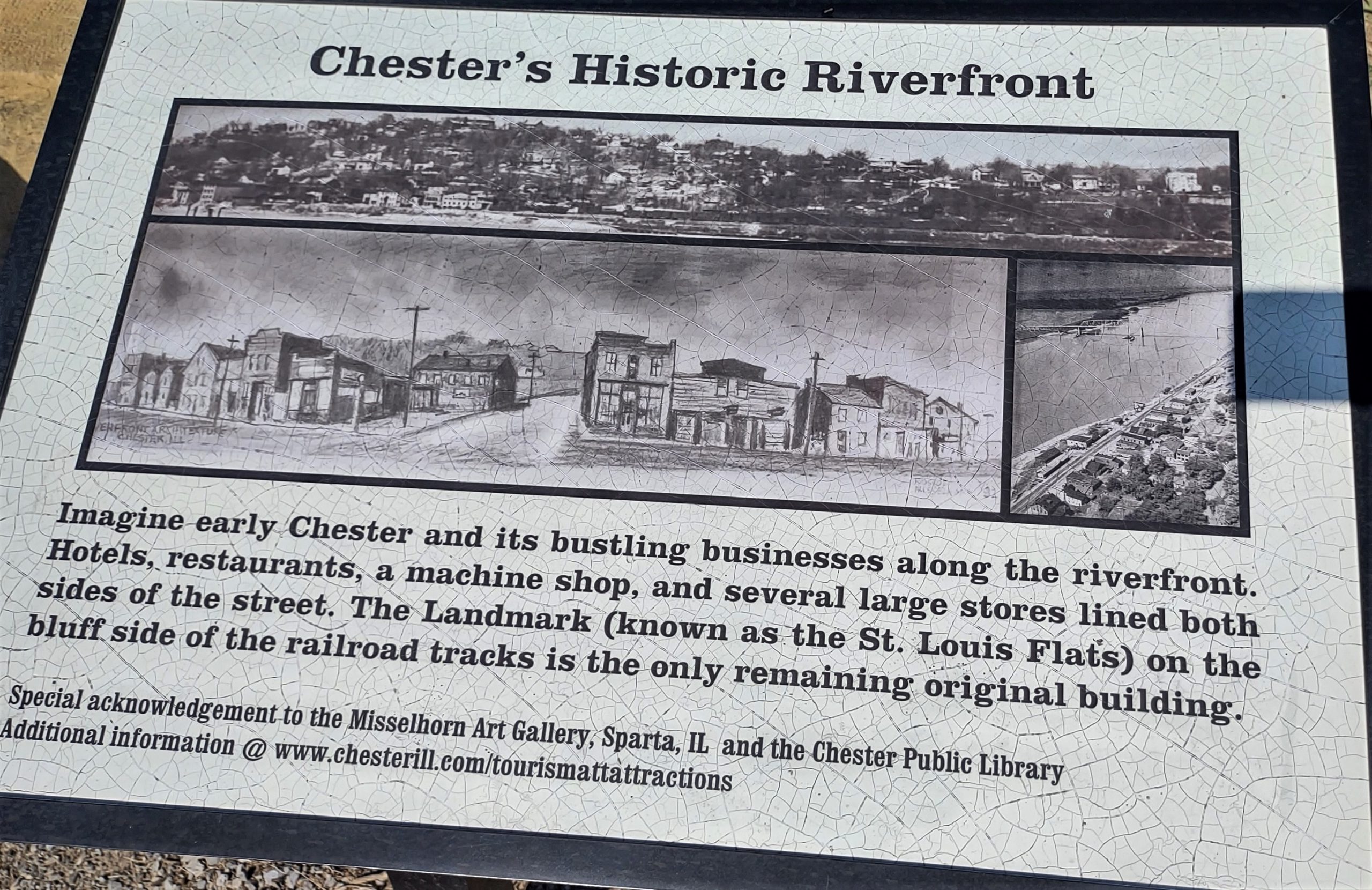 Photograph of interpretive sign at Port of Chester, Illinois.
