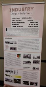 Photograph of the "Industry" section of Lake Shelbyville Visitors Center's companion exhibition.