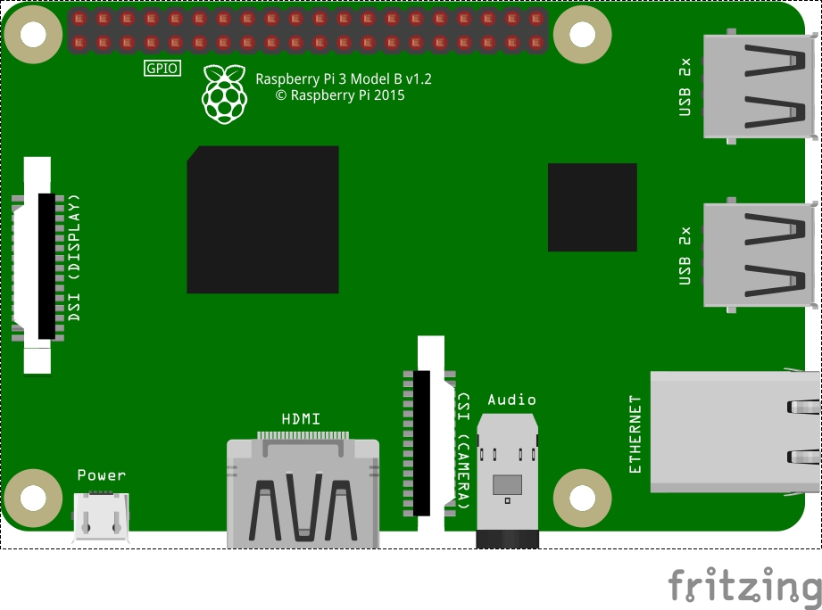 A schematic shows the electronic components of a Raspberry Pi Model 3.
