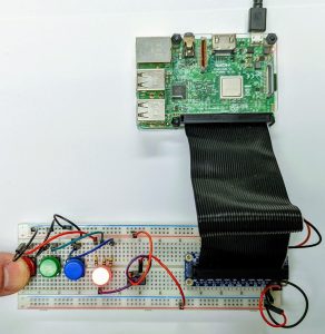 Breadboard RGB Switch with Cobbler Connection to Raspberry Pi