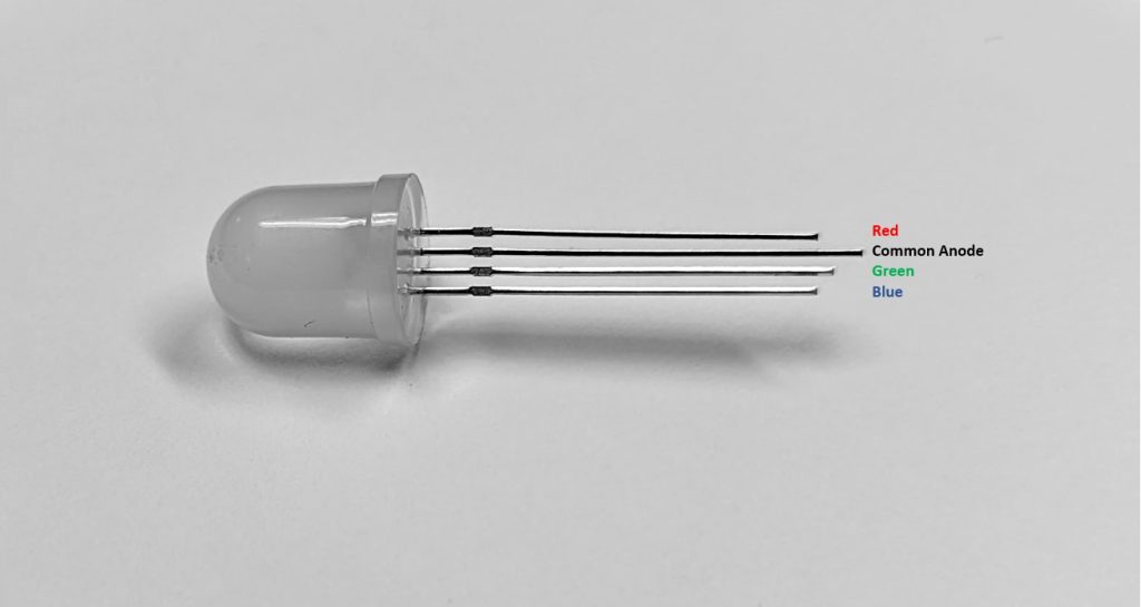 Labeled RGB LED with common anode