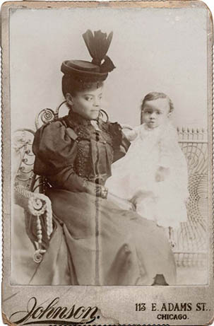 Ida B. Wells-Barnett, with her son Charles Aked Barnett, circa 1917-1919.